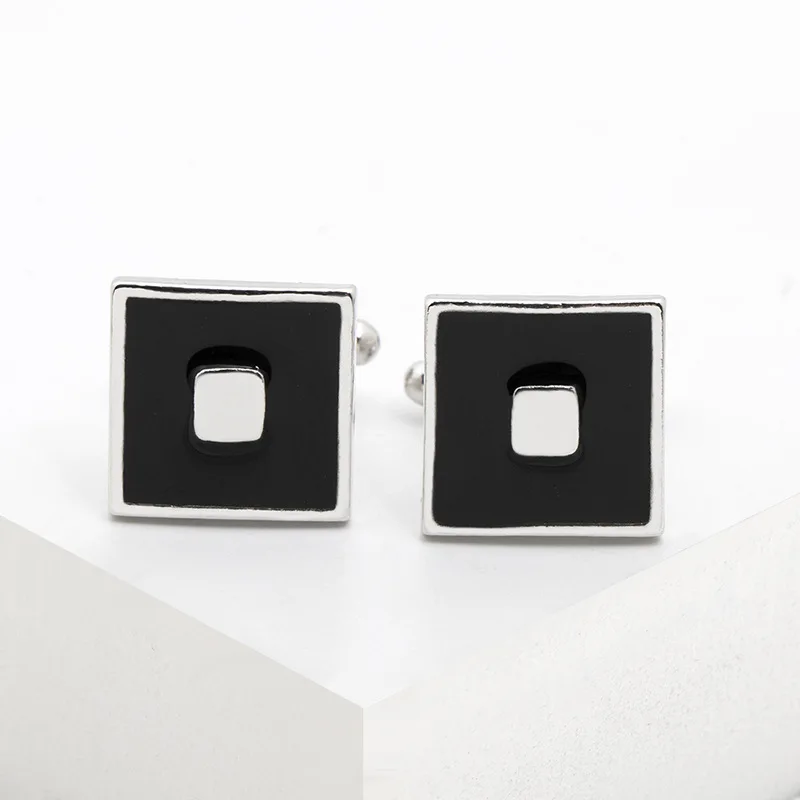 1 زوج الفرنسية ساحة أزرار أكمام موضة رجال الأعمال مأدبة دعوى قميص الأصفاد أزرار فاخرة حفل زفاف الكفة الروابط هدية 2025 #2