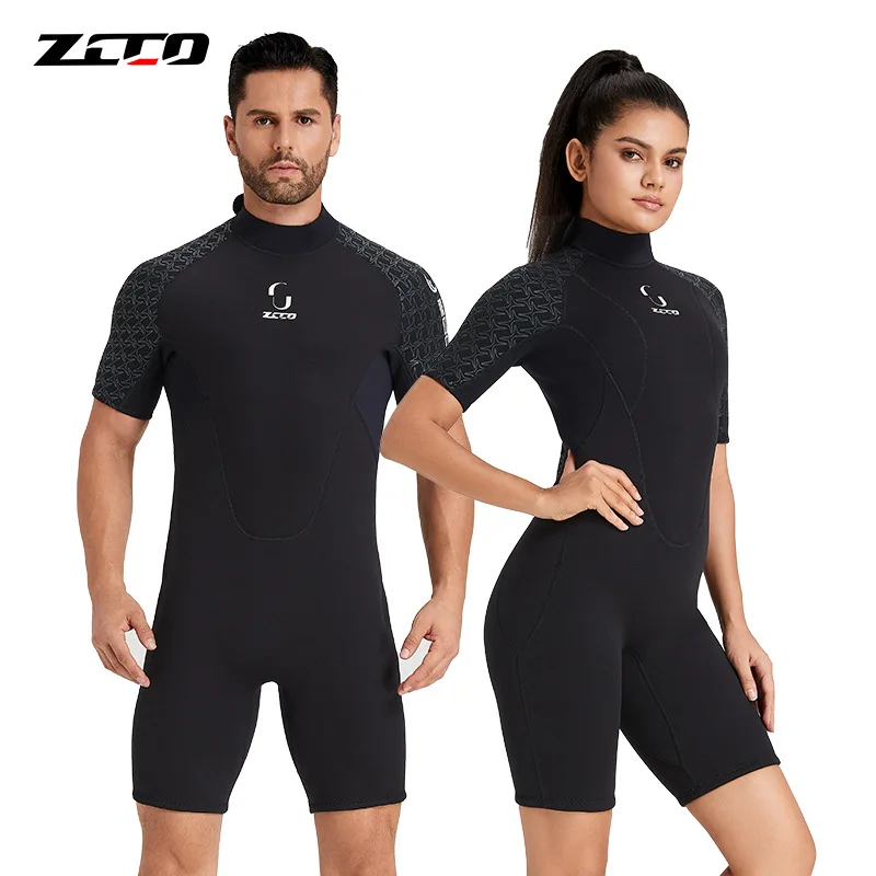 

ZCCO 3mm New Short-Sleeved Surfing Wetsuit Marine Sports Men Women Models Fishing And Hunting Wetsuit Thickened Warm Swimsuit