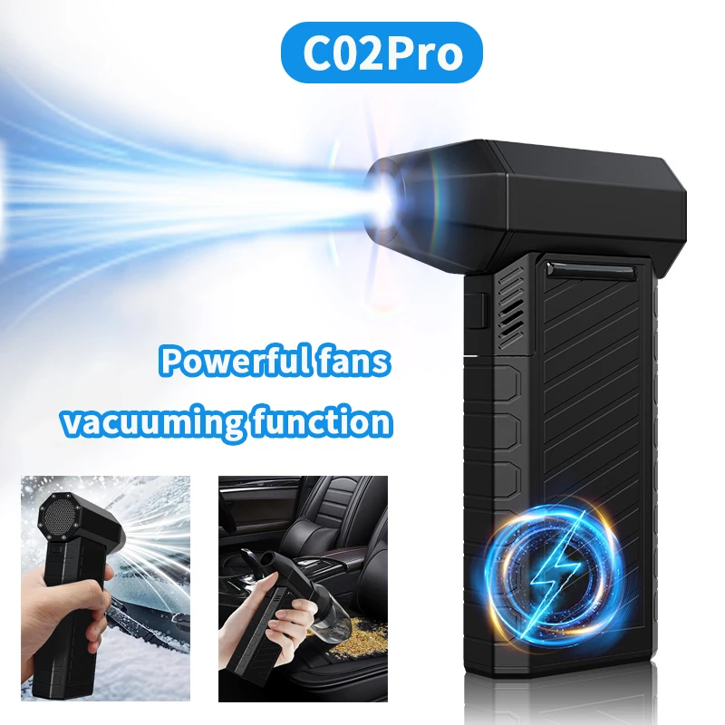 

Бесщеточный турбореактивный всасывающий всасывающий универсальный в одном 131000 об/мин Мощный вентилятор Type-C перезаряжаемый домашний и автомобильный пылесос