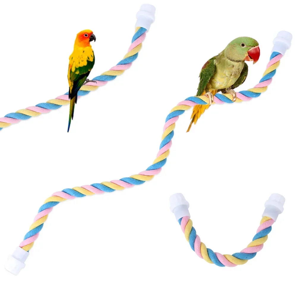 Parrot Climbing Cotton Rope Bird Toy U-shaped Pet Toy Colored Cotton Rope Bird Standing Pole Bird Cage Special Cotton Rope