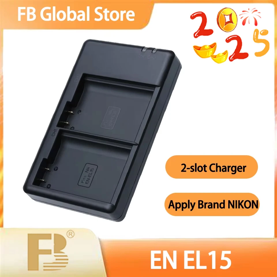 

FB EN-EL15 Dual Slot Dual input USB and Type-C Camera battery charger for Nikon V1 D600 D7000 D800 Z6II Z7II D810 D850 D7100