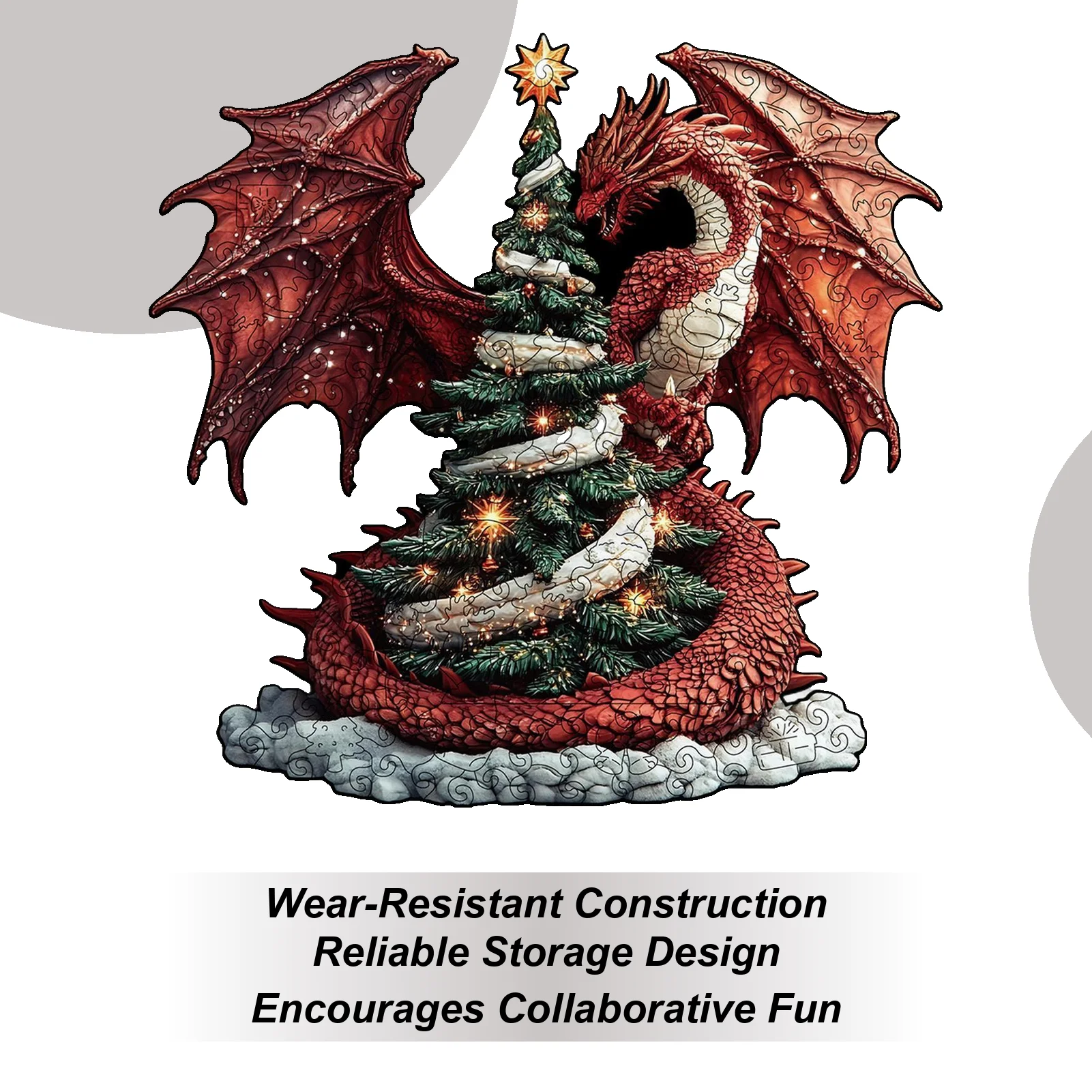 Jigsaw Puzzle Christmas-Themed Interactive Wood Puzzles for Family for Men Women Boys Youth Teens Husband Son Daughter Friends