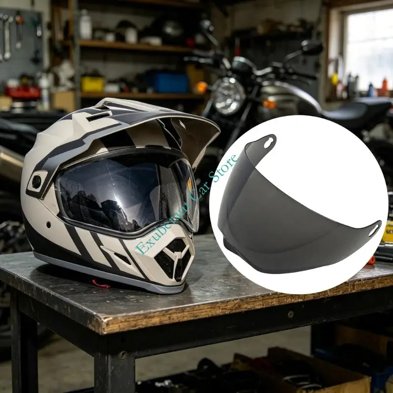 Motorcycle Helmets Face Lens Replacement for MX9 Single Piece Curved Front Lens with Side Mount Points for Daily Commute Use - view 3