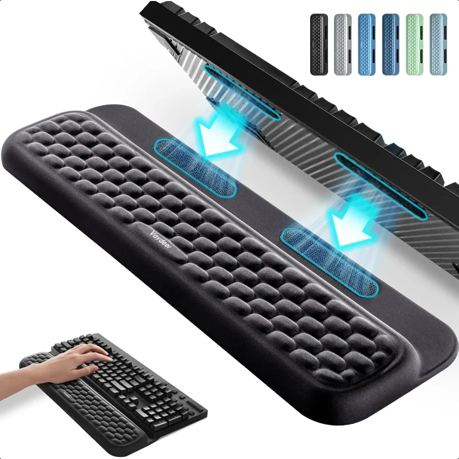 

Keyboard Wrist Rest with Stickers Full Mechanical Keyboard port Pad Desk Ergonomic Cushion for Computer Typing Office Work Home