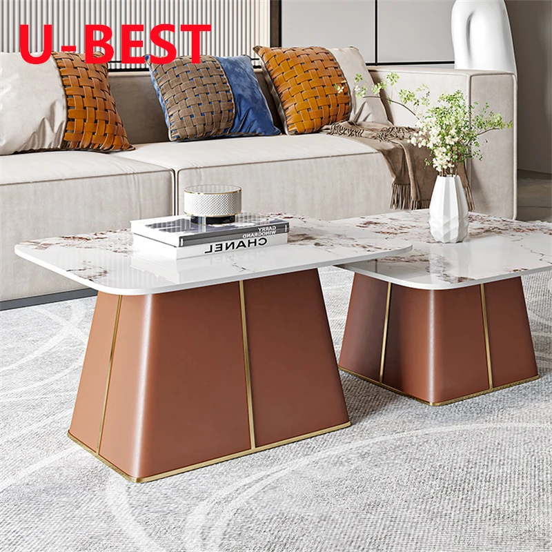 U-BEST Modern Furniture Sintered Marble Top Coffee Tables Designs Side Table Living Room Coffee Tea Table