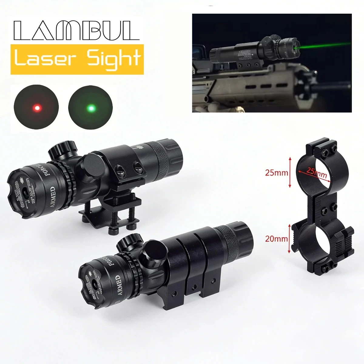 

Tactical Universal Red Green Las** Light 532nm Scope Sight LS light with Pressure Switch Mount Base Scope Accessories