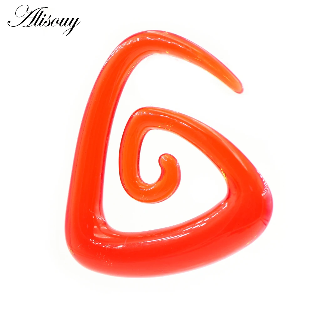 Alisouy 2pcs 1.6-10mm Irregul Triangle Acrylic Spiral Ear Tunnels Plugs Expander Stretcher Earrings Gauges Body Piercing Jewelry