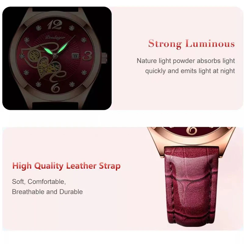 2024 New Fashion Women\'s Wrist watch Original Luxury Watches for Ladies Waterproof Leather Quartz Woman Wristwatch Gold trend