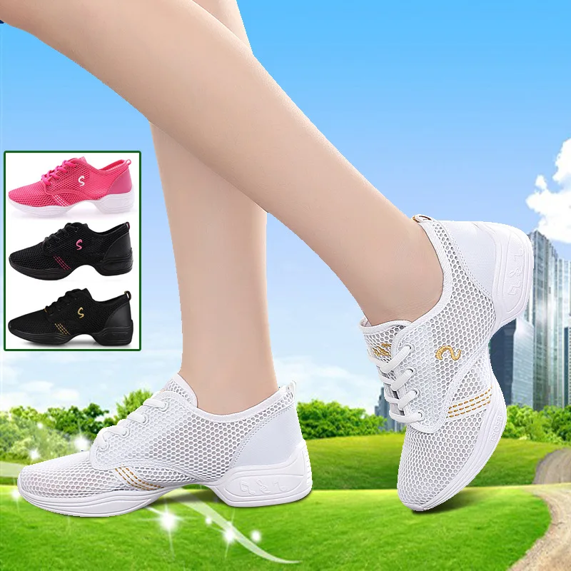 

Women's Dance Shoes Soft Outsole Woman Mesh Breathable Jazz Hip Hop Sports Sneakers Ladies Girl's Modern Jazz Dancing Shoes
