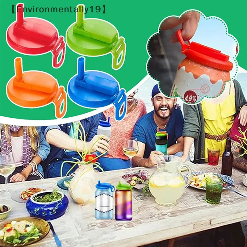 Tapas de plástico para latas de Soda, cubiertas de latas a prueba de salpicaduras de repuesto para tapa de taza de Soda, pajitas de cerveza, 2 uds. ​ Can cubre accesorios para botellas