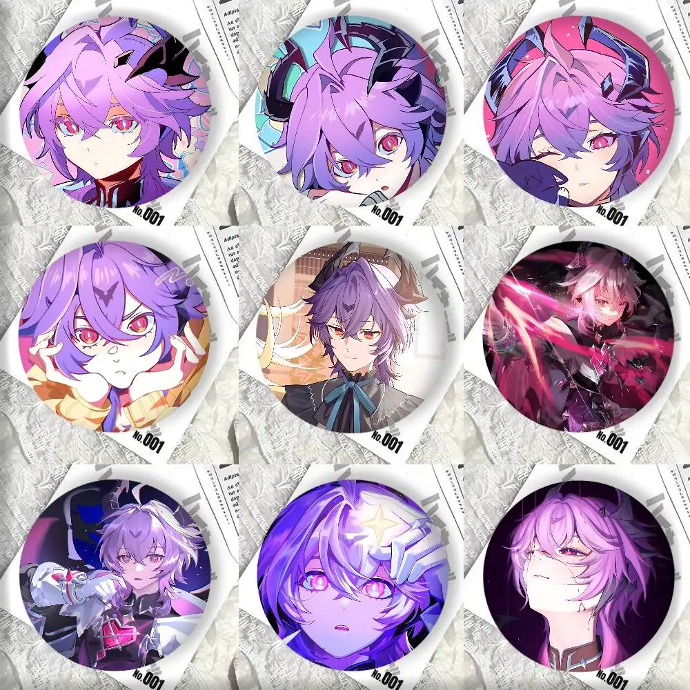 Anime Game Genshin Impact Durin Badge Tinplate Round Laser Cartoon Brooch Clothes Backpack Accessories Lapel