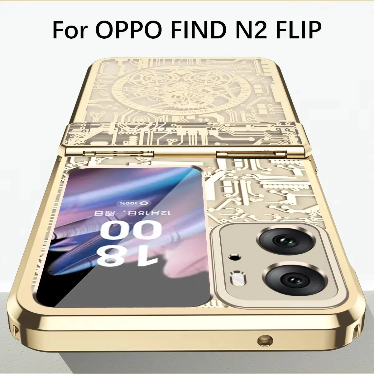 

Phone case Electroplating Hard PC Shockproof Back Cover For OPPO Find N2 Flip Case with Hinge Protection for Find N2 Flip Hinge