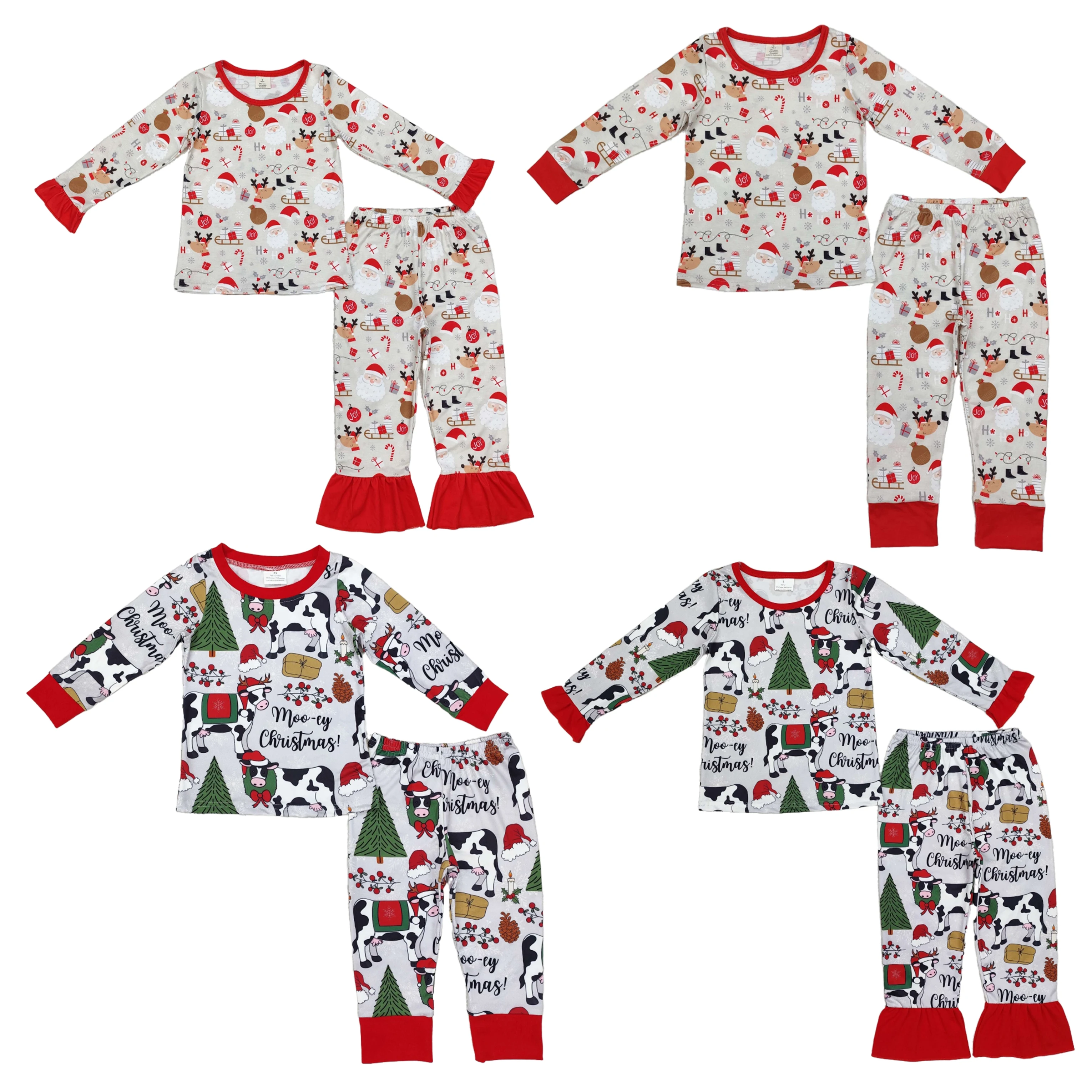 

Wholesale Children Infant Christmas Set Toddler Long Sleeves Shirt Santa Deer Pants Baby Boy Girl Pajamas Sleepwear Kids Outfit