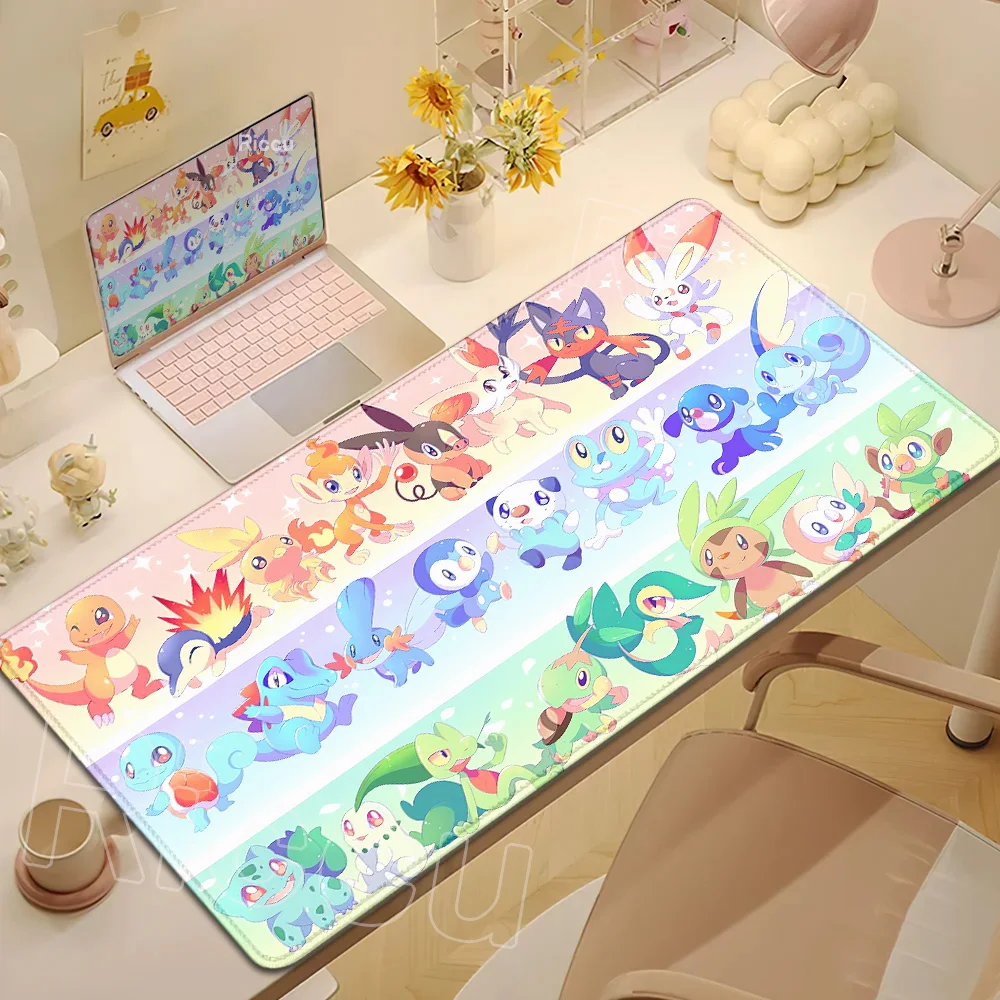 

HD Anime Pokemon Mouse Pad XXL 90x40cm Mousepad Computer Keyboard Pads PC Computer Accessories Non-slip Desk Mat with Lock Edge