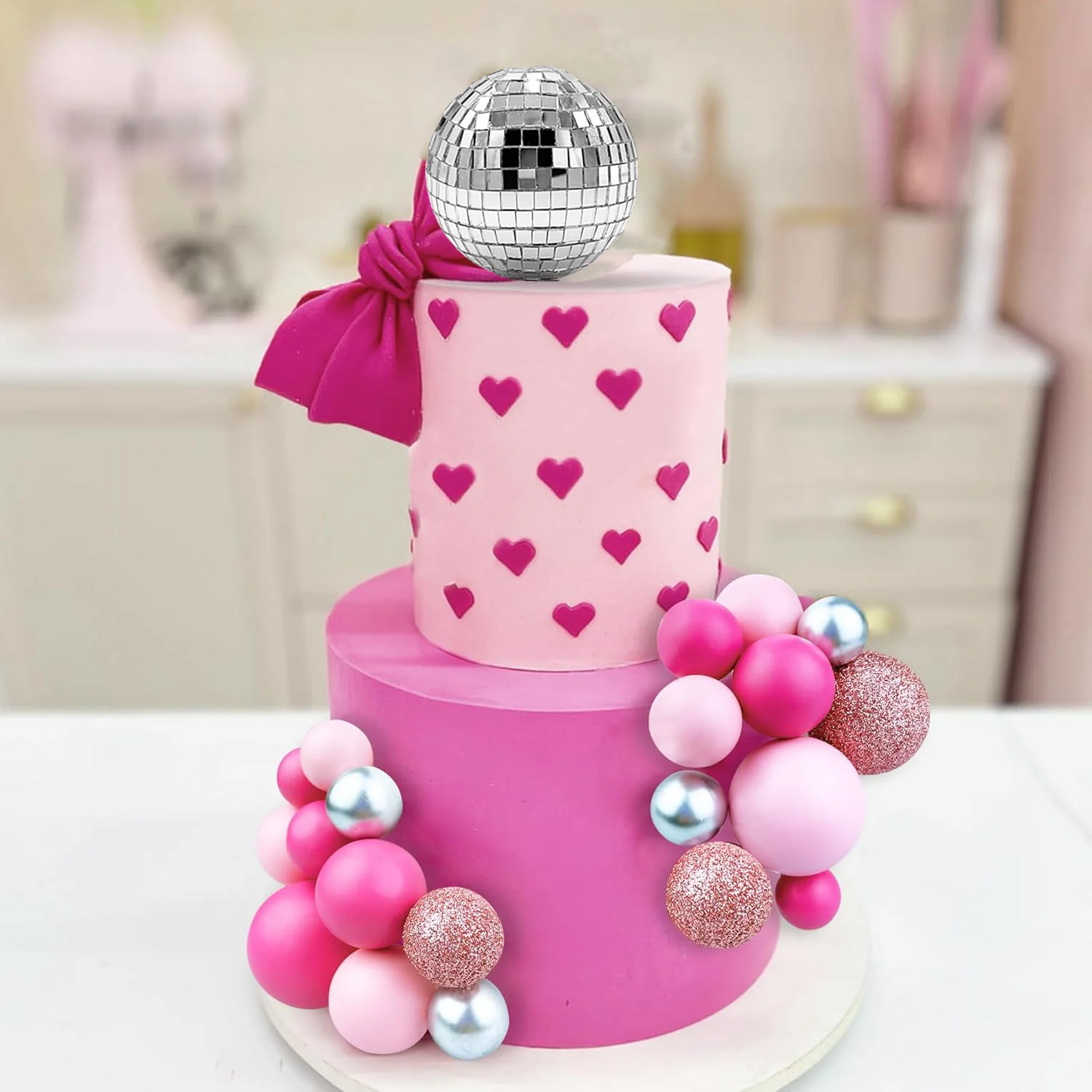 32 Stück Disco bunte Ball Kuchen Topper Dekoration für Hochzeit Geburtstag Baby party 70er Jahre 80er Jahre Party Kuchen Dekoration Lieferungen
