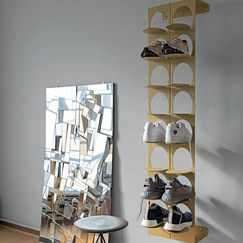 Wall-Mounted Shoe Display Rack Entryway Storage Shelf Floating Sports Shoe Holder Home Wall Organizer for Footwear