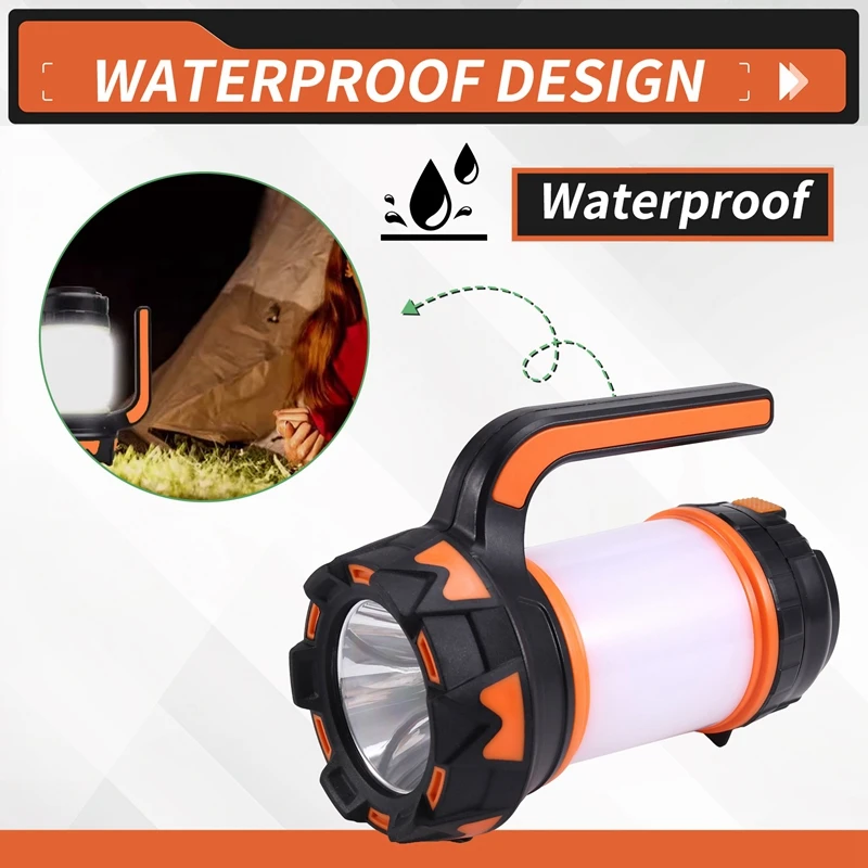 LED Portable Searchlight Rechargeable Waterproof Searchlight Emergency Multi-Function Searchlight Black And Red