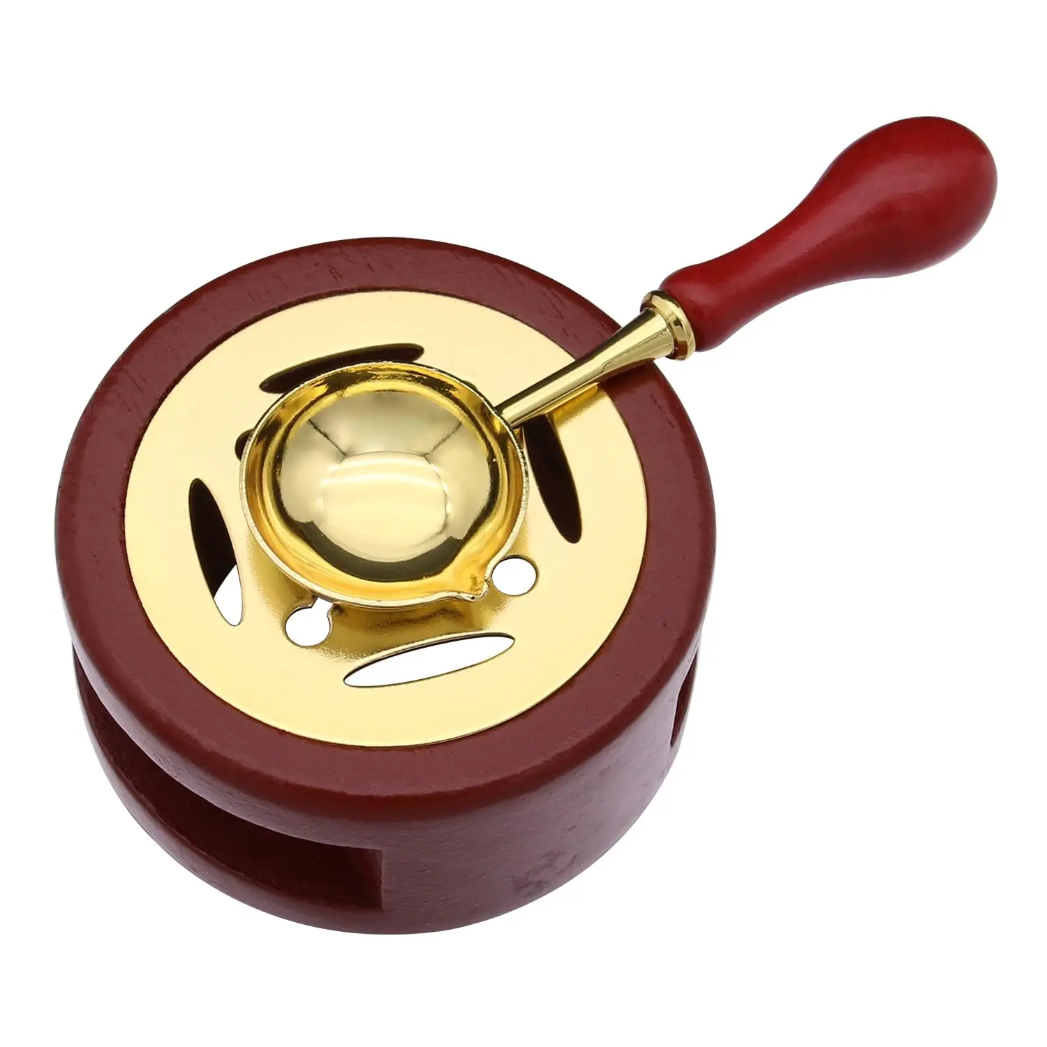 1set Wax Seal Warmer Kit, Houten Wax Seal Oven met Smeltlepel Seal Wax Smeltoven Tool voor het smelten van Lakzegelkralen
