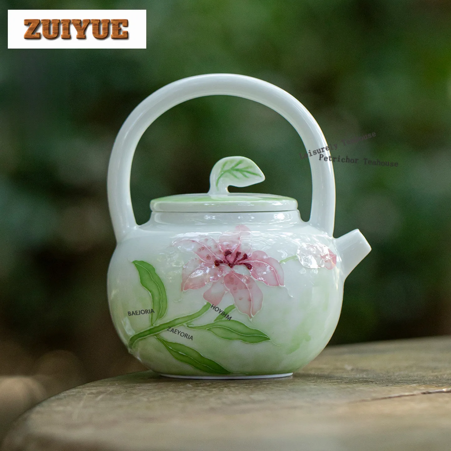 

130ml Hand-painted Lily Teapot Traditional Tea Infuser Pot Tea Making Kettle With Filter Green Tea Tableware Supplies Ornaments