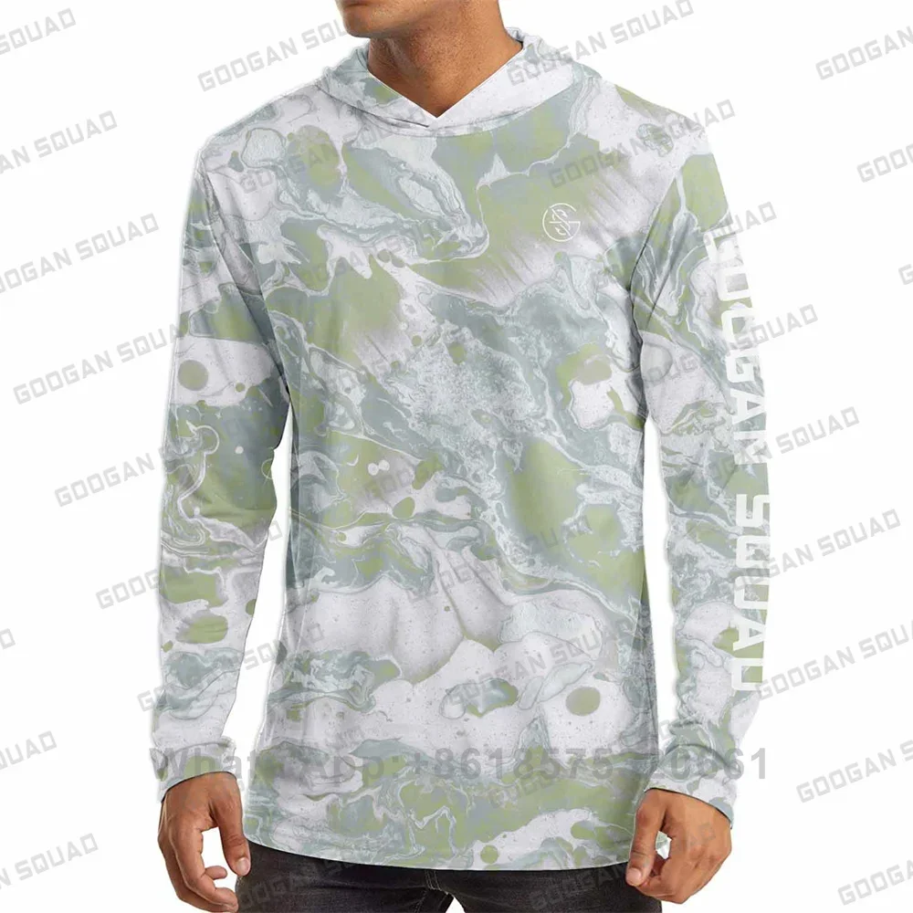 GOOGAN SQUAD Men's Long Sleeve Hoodie Shirts UPF 50+ Sun Protection Lightweight Fishing Running view 2