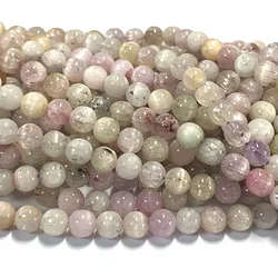 Veemake Kunzite Spodumene Hiddenite Cat's Eye Natural Crystal Gemstones Necklace Bracelets Earrings Round Beads 07499