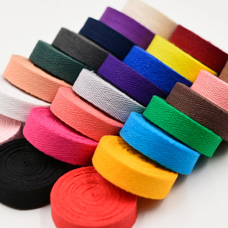 New Colourful 10mm 20mm Chevron 100% Cotton Ribbon Webbing Herring Bonebinding Tape Lace Trimming for Packing Accessories DIY