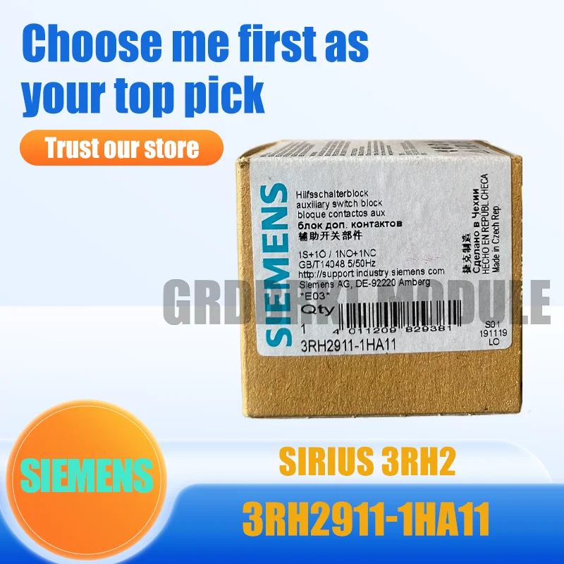 

Brand New Original SIEMENS 3RH2911-1HA11 3RH2911-1HA10 3RH2911-1HA12 Auxiliary Switch