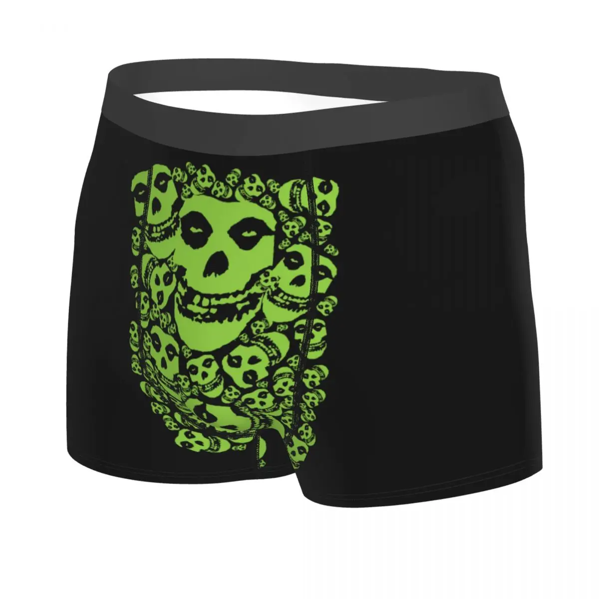 Custom Rock Punk Band Misfits Skull Face Underwear Male Printed Heavy Metal Boxer Briefs Shorts Panties Breathable Underpants