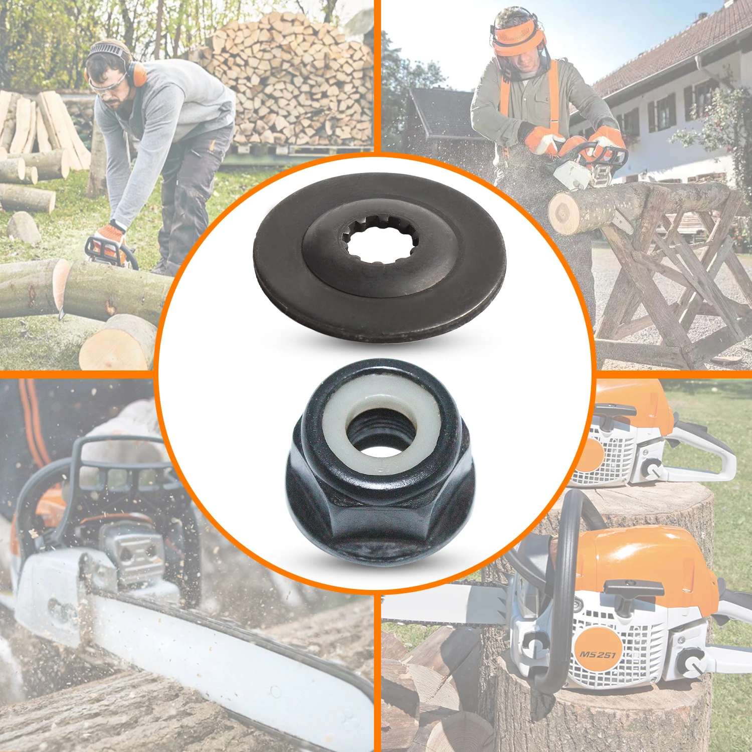 Lama di Spinta Rondella Collare Dado Per Stihl FS55 FS76 FS80 FS85 FS90 FS94 FS100 FS120 FS130 FS200 FS250 FS86 FS87 FS87R FS88