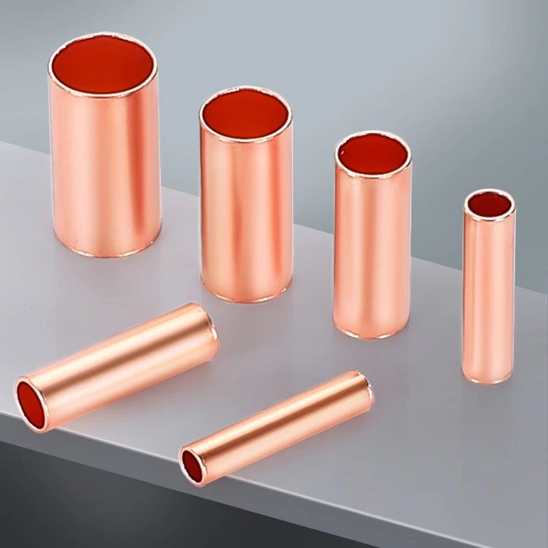 100PCS GT Copper Connecting Pipe Wire Joint Small Copper Tube Small Copper Tube Copper Connection Tube Wire Connector