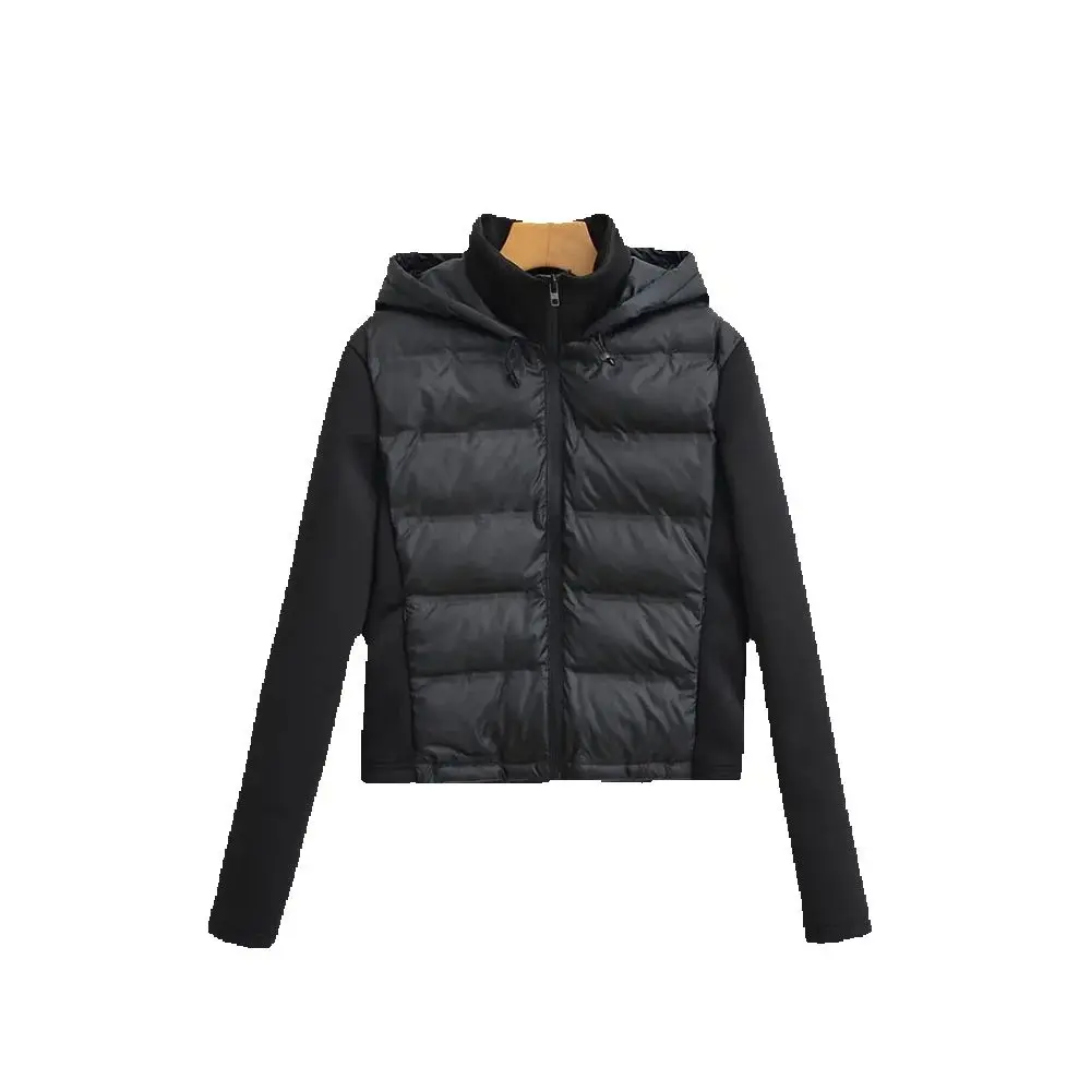 

Новая зимняя женская короткая теплая хлопковая куртка с лоскутной курткой с длинными рукавами