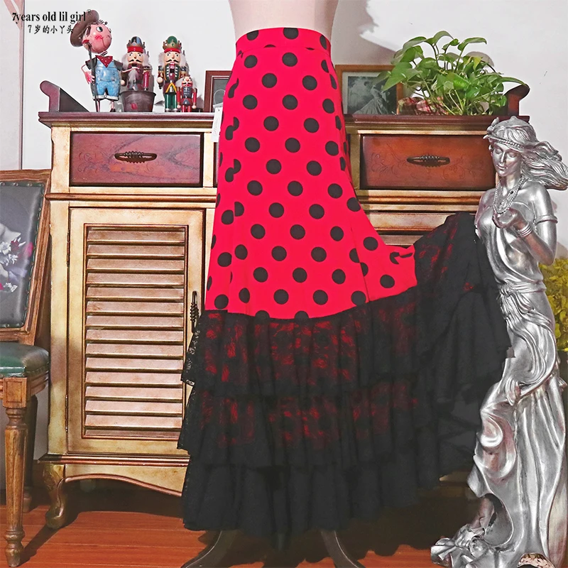 Le Flamenco espagnol Costume Performor Robe Femmes Fille Gitane Salle De Bal Festival Performance Danse WearESS26