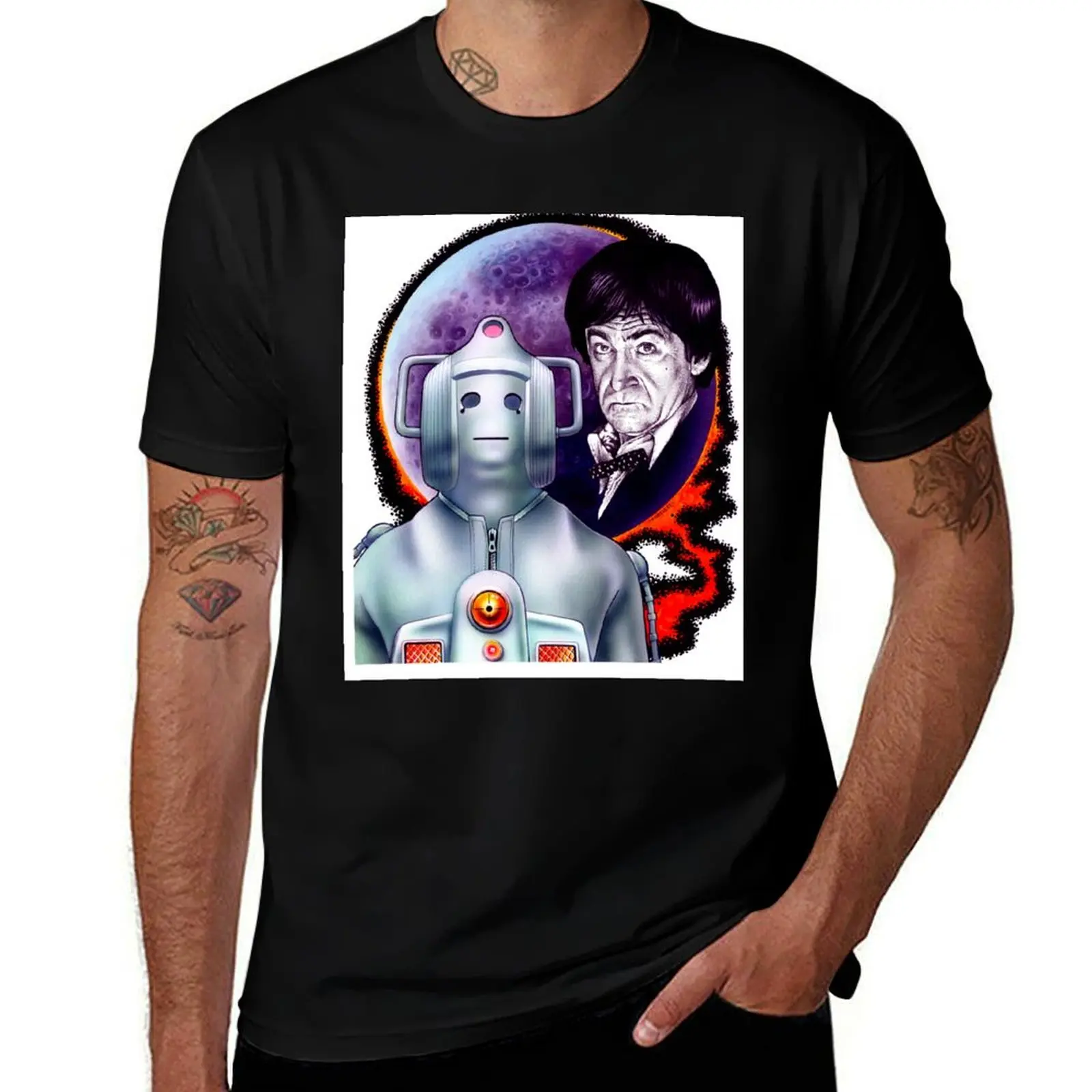 

The 2nd Doctor and the Cyberman T-Shirt funny t shirts dark humor t shirt men 100% cotton luxury brand