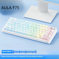 AULA  F75 wireless gamer bluetooth keyboard mechanical RGB keyboards gaming teclado sem clavier teclados 2.4G tastatu klawiatura