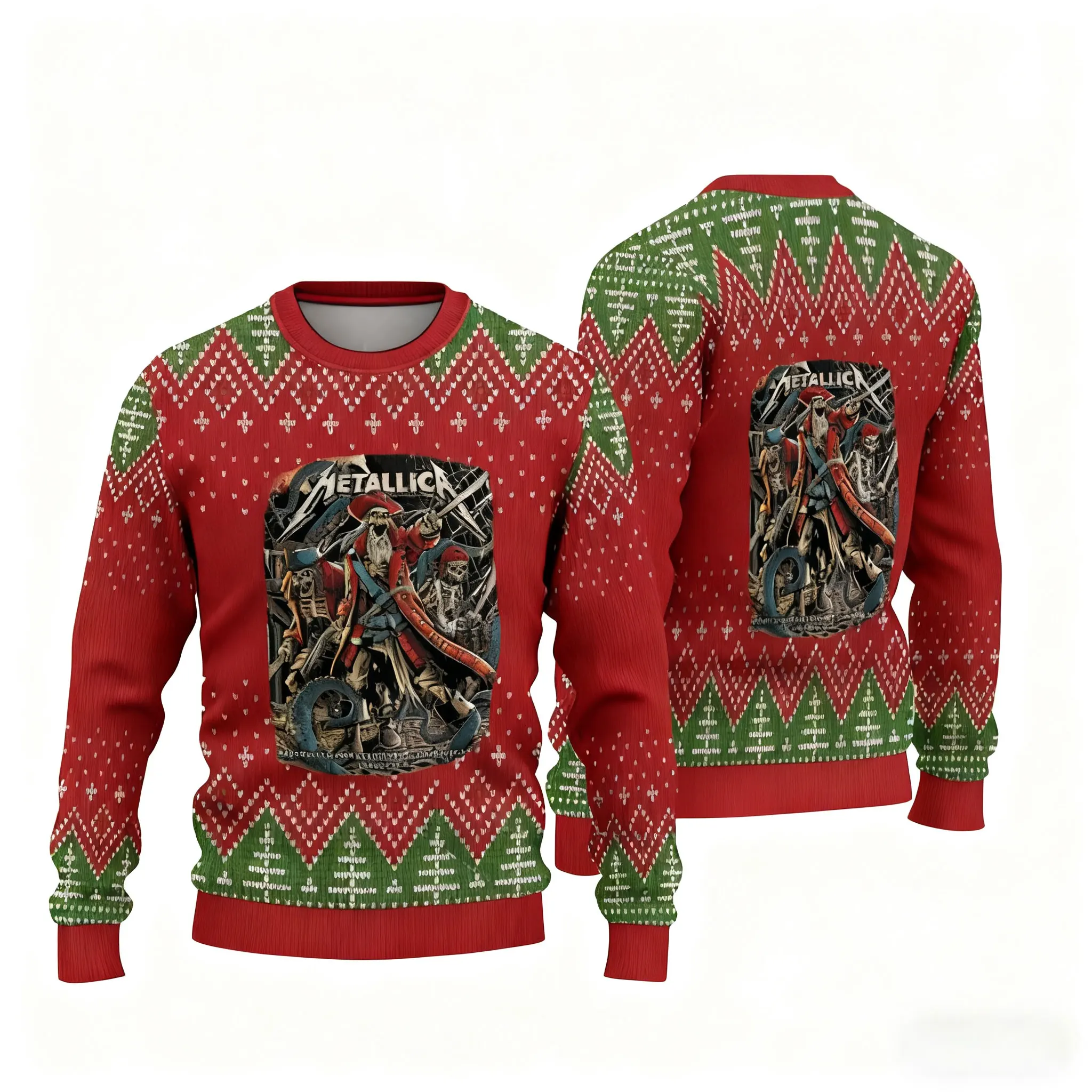 

Christmas Ugly Sweater Men's Sweater Autumn Winter Enter Sandman Loose Party Rock Style Trendy Cool Christmas Gift Commemoration