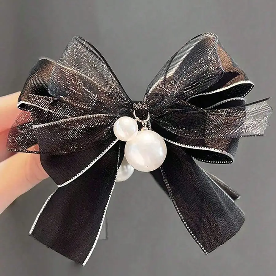 Korean Style High-End Feel Bow Shark Clip Hairpin Ponytail Clip Back Head Bun Maker Hair Styling Tool Hair Accessory for Women view 3