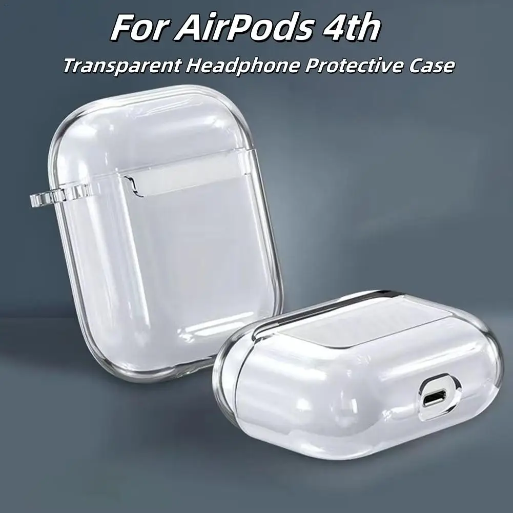 Funda protectora transparente para auriculares, estuche de carga clásico TUP, AirPods 4, 4. ª generación