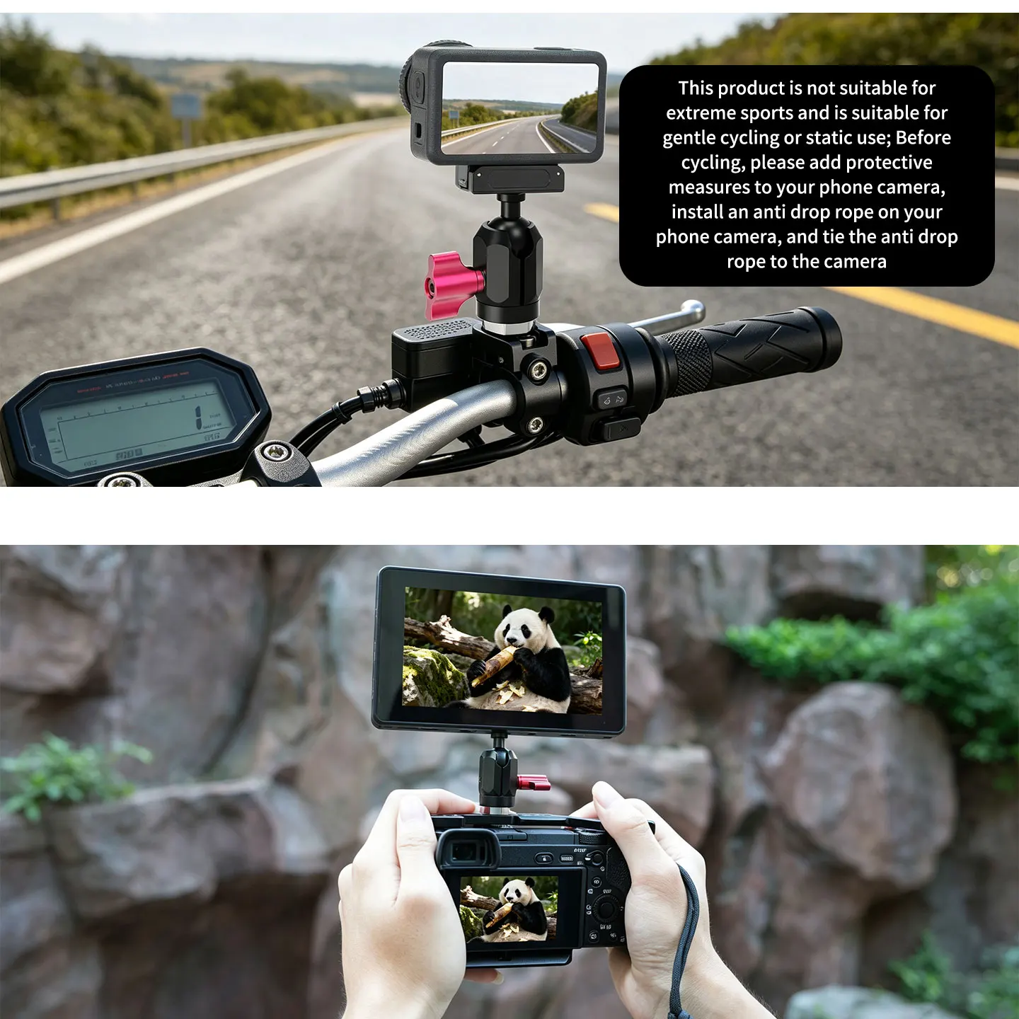 17mm Kugelkopf auf 1/4 M6 M8 M10 3/8 Schraubadapter aus Aluminium für GoPro Insta360 DJI Actionkamera Handy Motorradhalterung – Detail 12