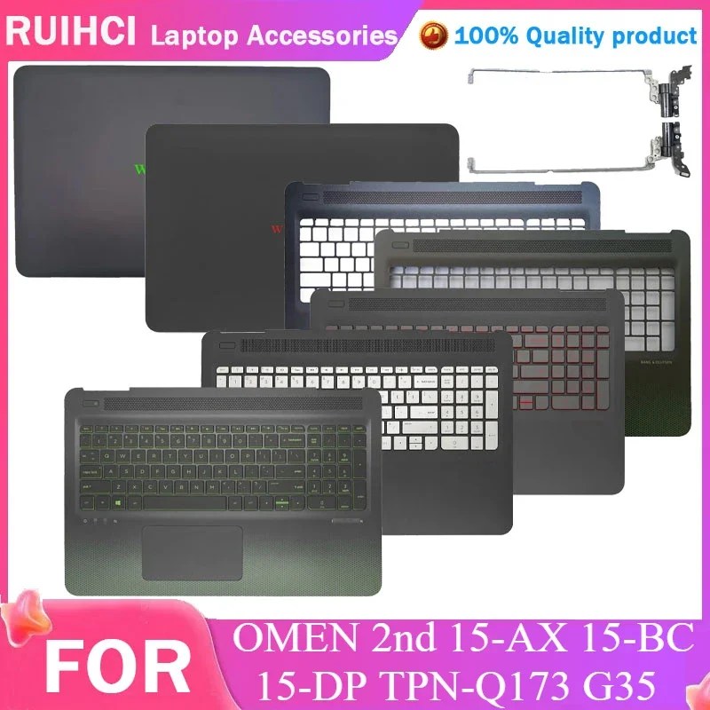 

For HP OMEN 2nd 15-AX 15-BC 15-DP TPN-Q173 G35 LCD Back Cover Palmrest Keyboard Hinges Upper Top Case 905118-001 859735-001