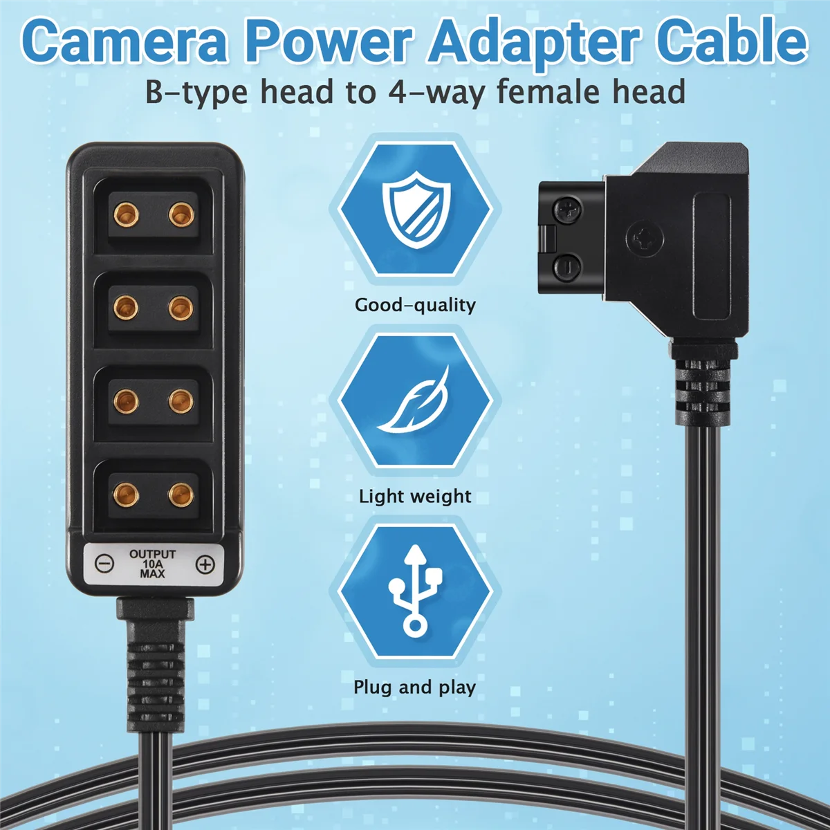 SMIEA Male D-Tap B Type Power Dtap Tap To 4 Female P-Tap Ptap Hub Adapter Electric Splitter For Photography Power Accessories