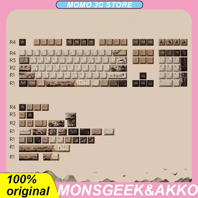 

MONSGEEK&AKKO Keycap For Tri-mode Mechanical Keyboard MOA Hot Sublimation Customized Mechanical 140 Keys Original Keycaps Gift