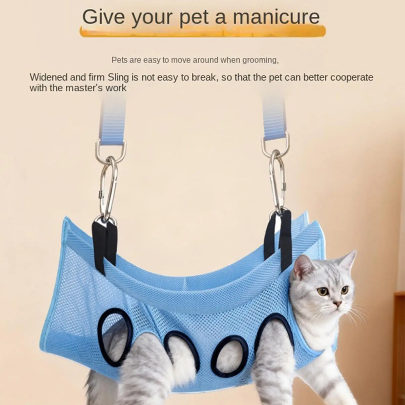 Pet Grooming Hammock Stand Foldable Cat Dog Bathing Rack Quick Dry Mesh Nail Trimming Holder for Small Medium Pets supplies view 4