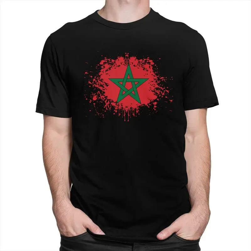 Custom Marokko Morocco Flag T Shirt for Men 100% Cotton Tshirt Fashion Tees Short Sleeve Moroccan Proud T-shirts Loose Fit
