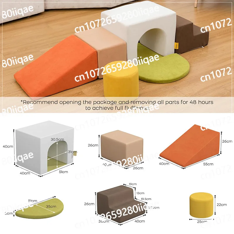 Modular play sofa foam sofa block 7-piece set puzzle large building block combination