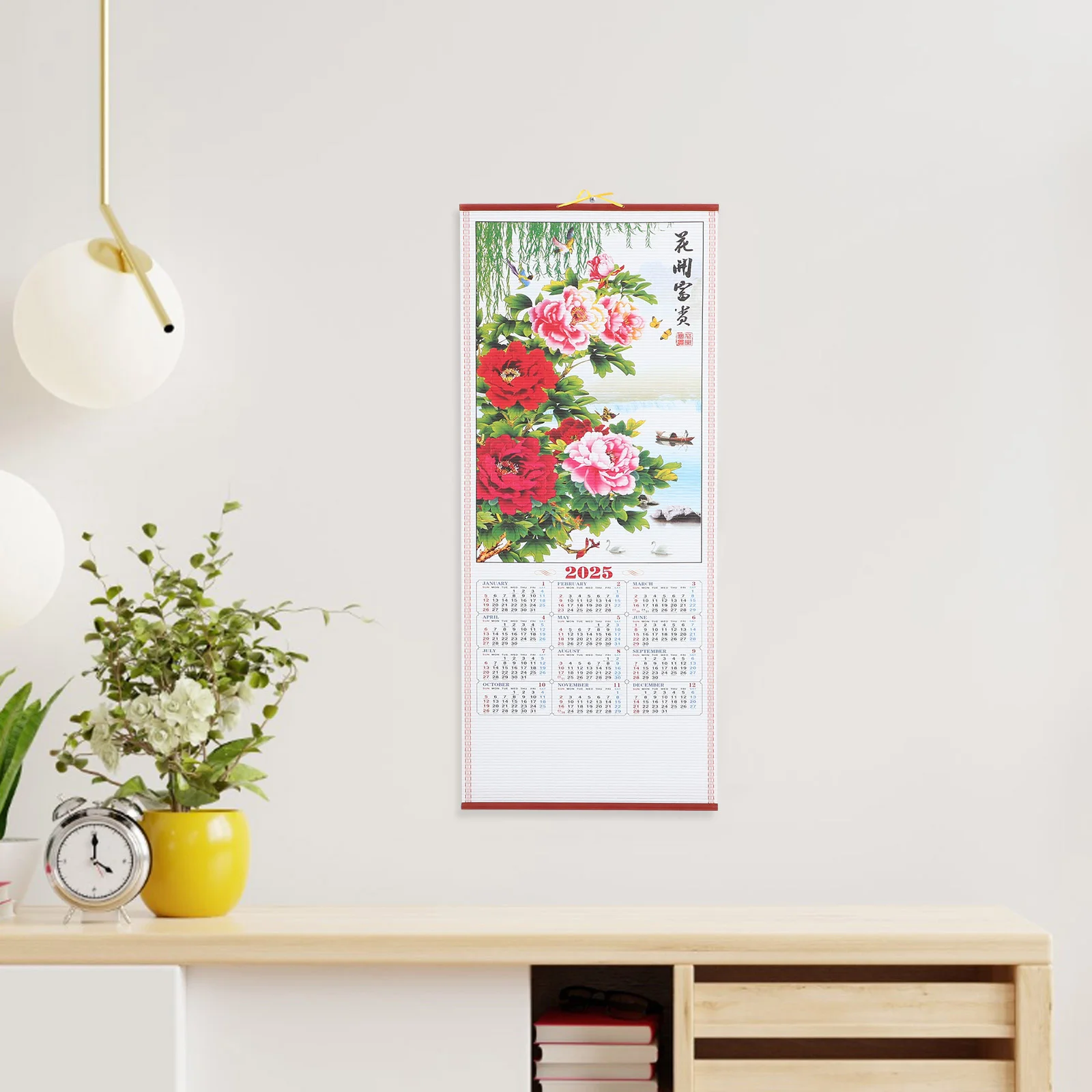 Wall Calendar Planning Monthly Schedules Delicate Clear Printed Hanging Paper Family