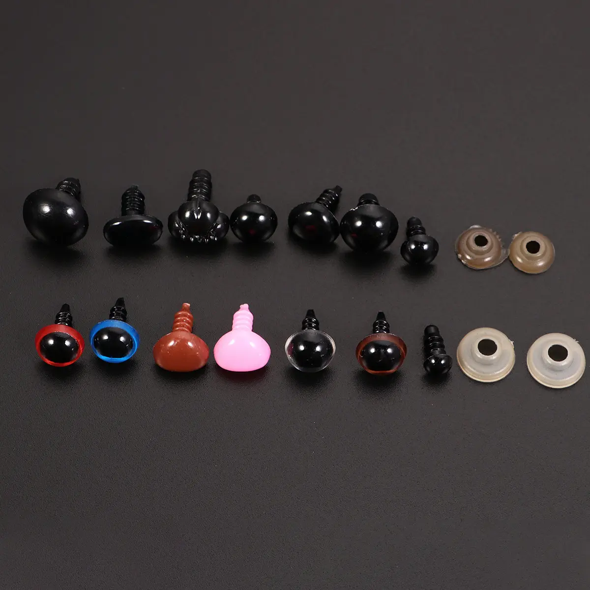 

560Pcs Safety Eyes and Plastic Nose Set for Handmade Craft Making Black Color Assorted for DIY Puppet Accessories
