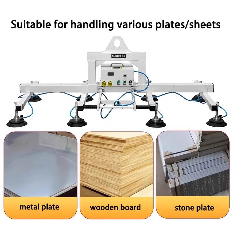 Compact Structure Vacuum Metal Sheet Lifter 300kg 600kg 800kg 1000kg 2000KG Load Capacity 1700MM Maximal Lifting Height
