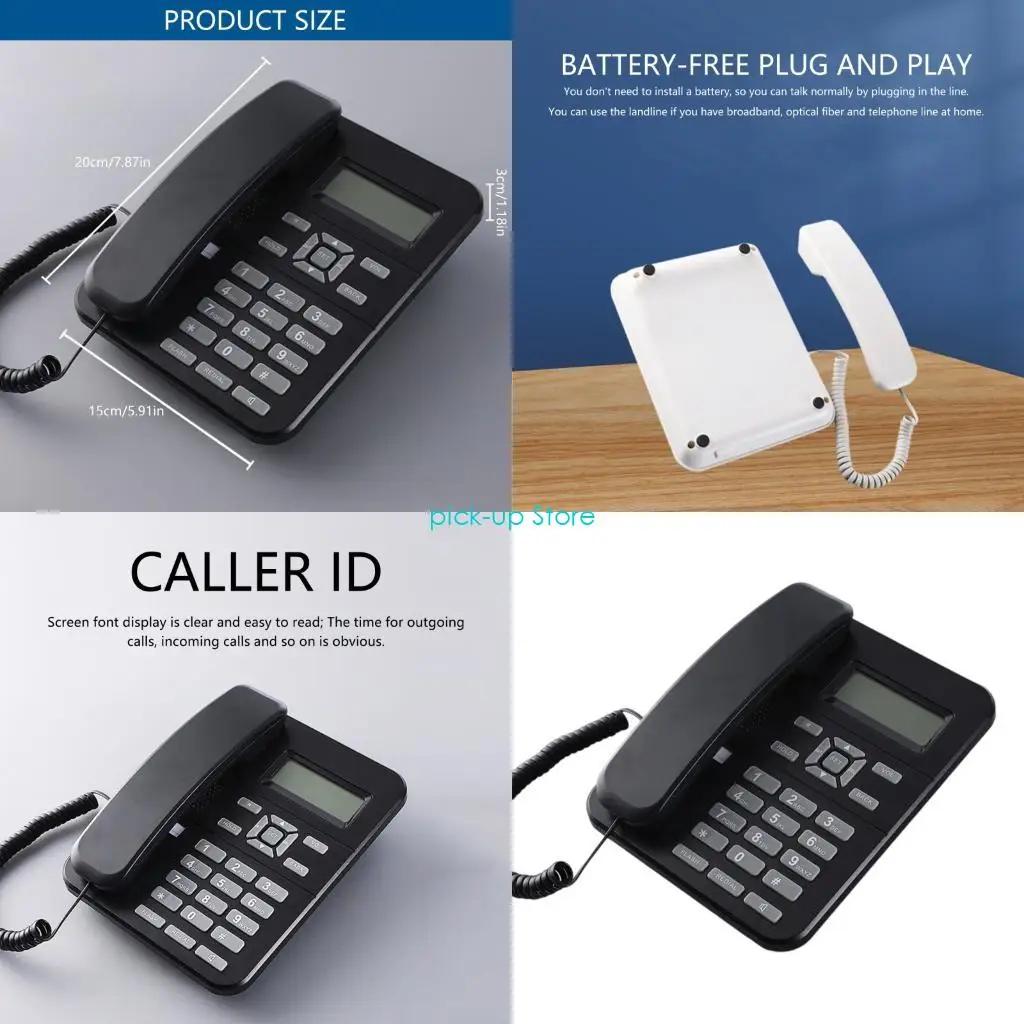 Q5WA Fixed Landline Phone Desktop Telephone for Corporate Offices and Hospitality Caller Identification Energy Saving