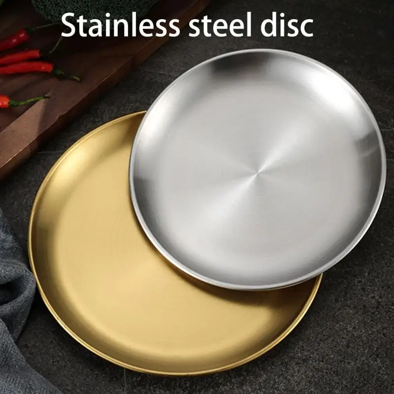 97BA Practical Steel Serving Trays Corrosions Resistant Design Plate Party Tableware
