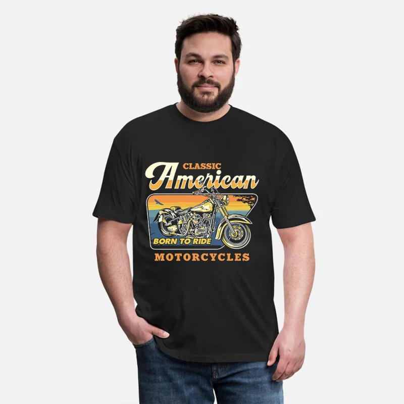 

0419 Vintage Custom Retro Cafe Racer Gift T-Shirt for Racing bikers 100% cotton printed Motorcycle Graphic clothes All size Tops